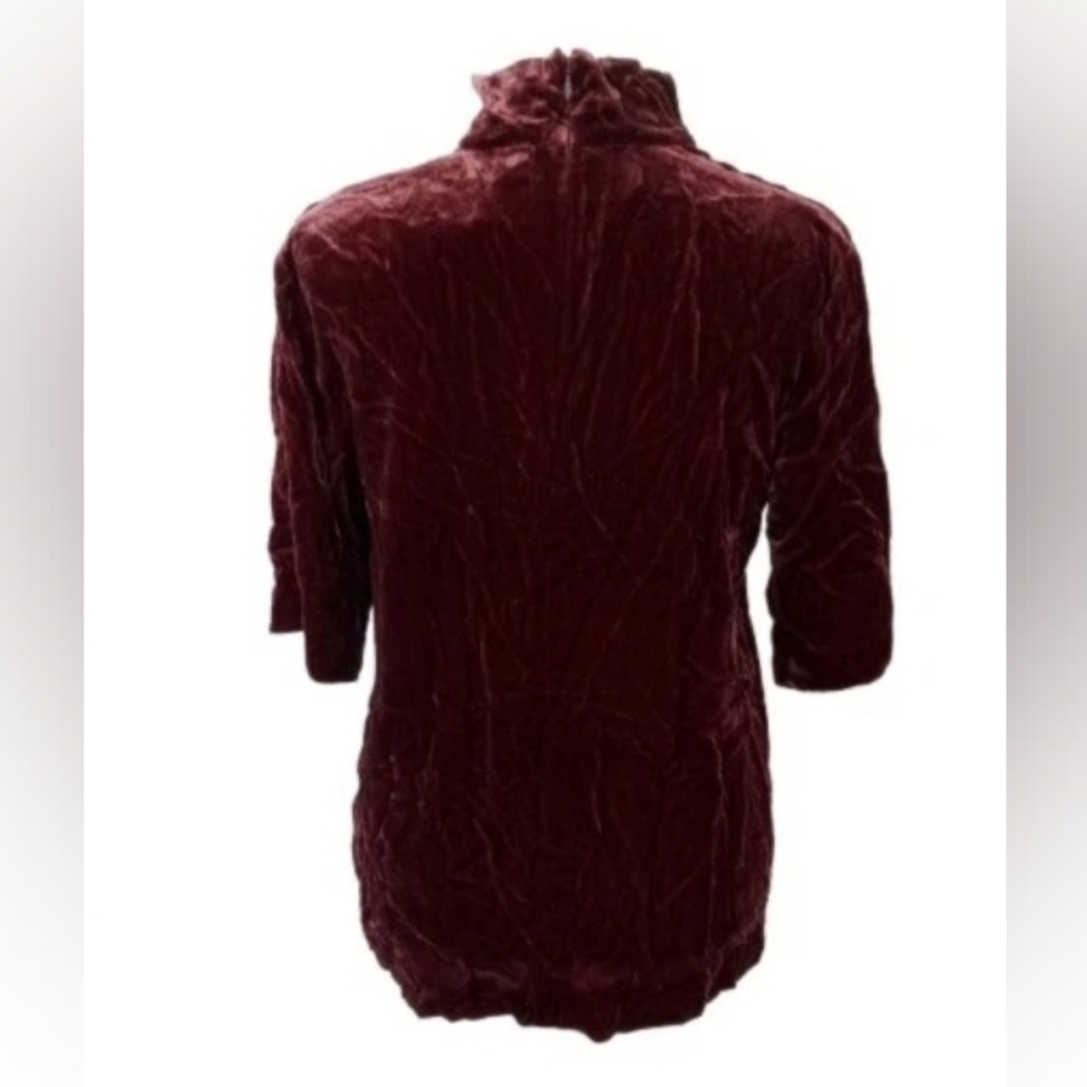Theory Choker Luxe Velvet Deep-V Top $275. Deep Wine. Cutout. XS/S. Perfect - Picture 10 of 16